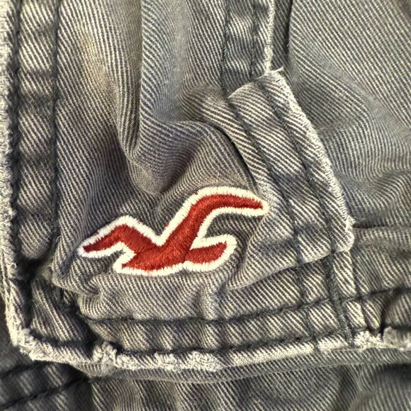 Hollister Mens Cargo Shorts Size 30 Charcoal Gray Grunge Outdoor Y2K Utility - Picture 7 of 9
